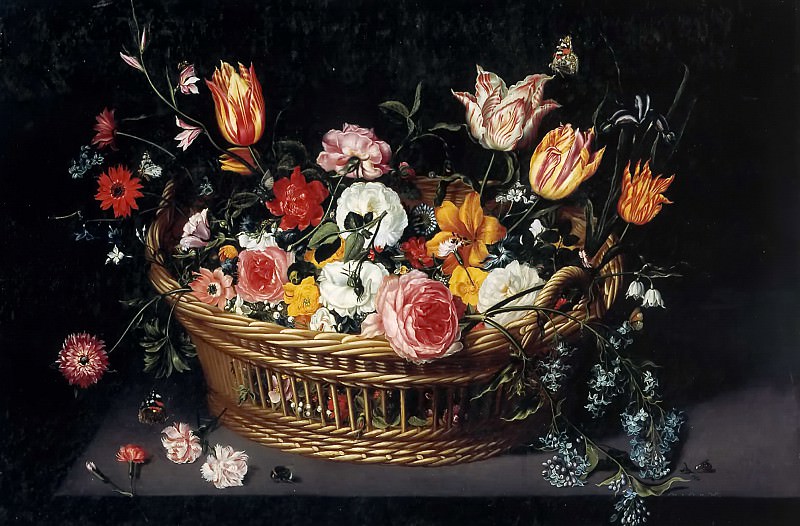 Basket with flowers. Jan Brueghel the Younger