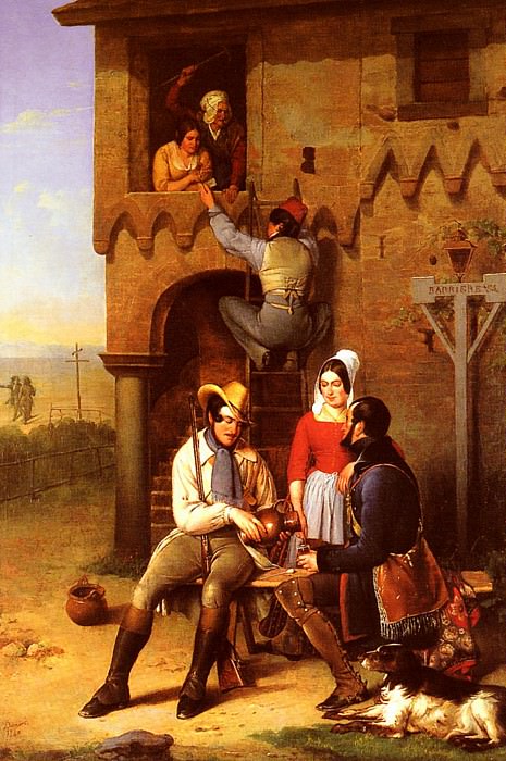 Flirtation At The Town Gate. Adolphe Bernard