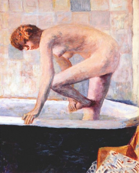 pink nude in the bath c1924. Pierre Bonnard