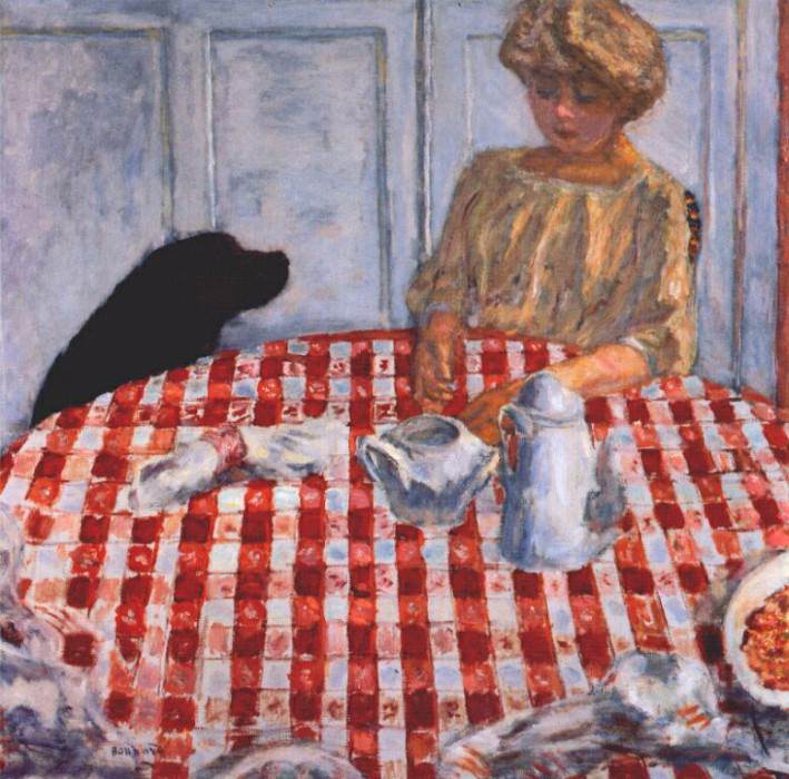 the red checkered tablecloth 1910. Pierre Bonnard