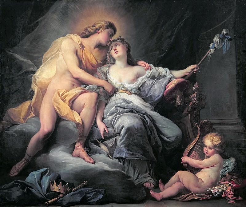 Apollo caressing the nymph Leucothea. Antoine Boizot