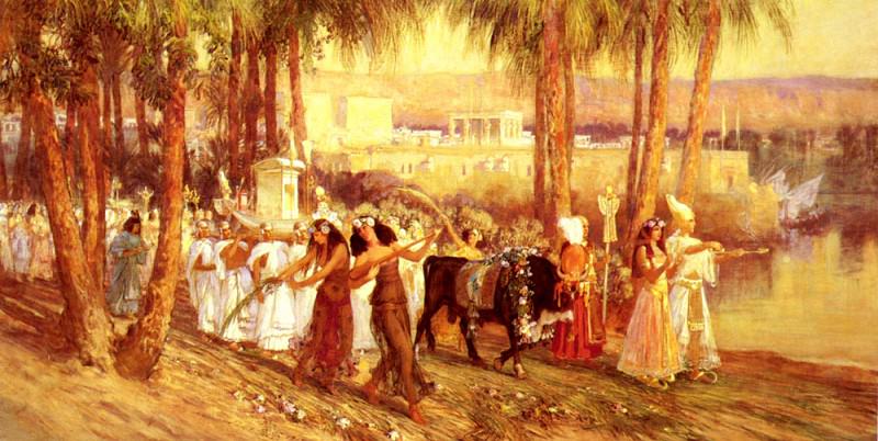 Египетская процессия с жертвенным быком. Фредерик Артур Бриджмен