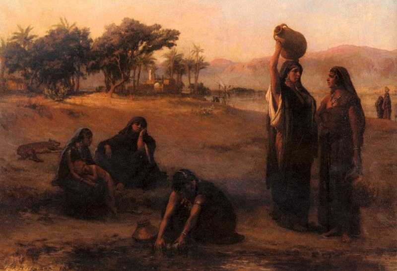 Женщины, набирающие воду из Нила. Фредерик Артур Бриджмен