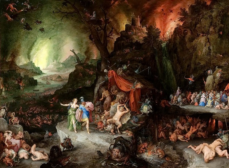 Aeneas and the Sibyl in the Underworld. Jan Brueghel The Elder
