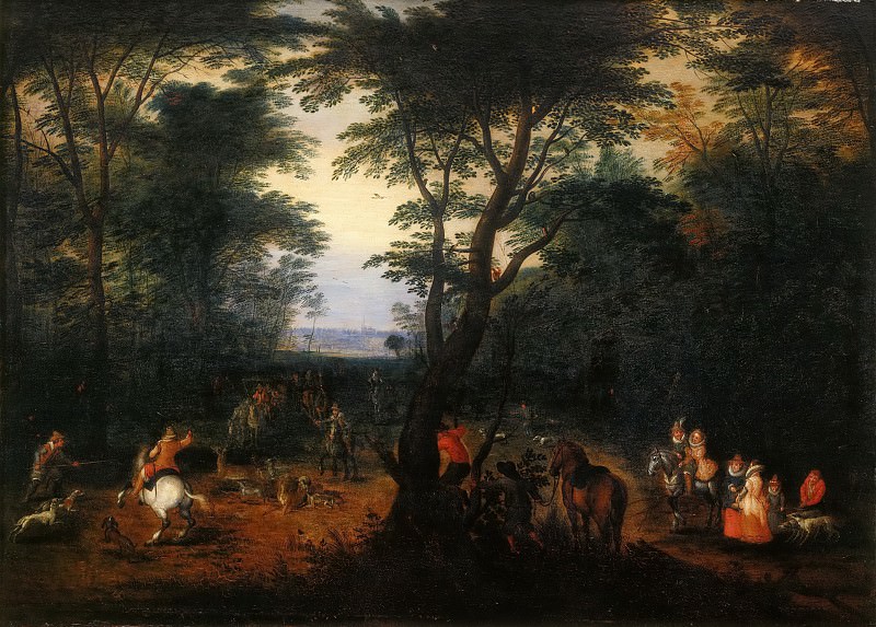 Deer Hunt. Jan Brueghel The Elder