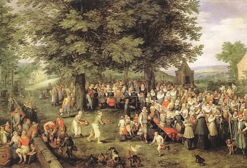 Wedding banquet chaired by Archiduques, Jan Brueghel The Elder
