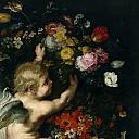 Brueghel el Viejo, Jan; Snyders, Frans -- Festón de flores y frutas y angelotes, Jan Brueghel The Elder