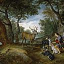 La visión de San Huberto, Jan Brueghel The Elder