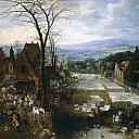 Mercado y lavadero en Flandes, Jan Brueghel The Elder