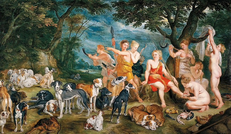Diana and her nymphs departing for the hunt. Jan Brueghel The Elder