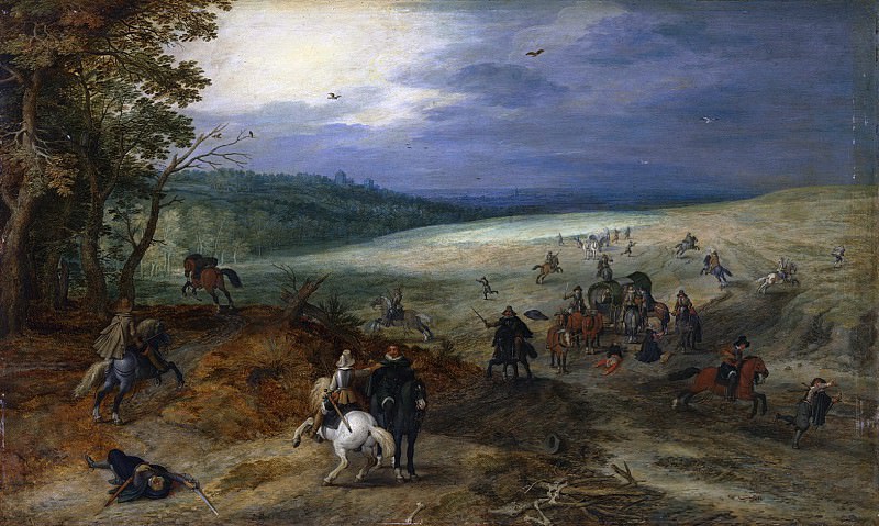 The attack on travelers. Jan Brueghel The Elder