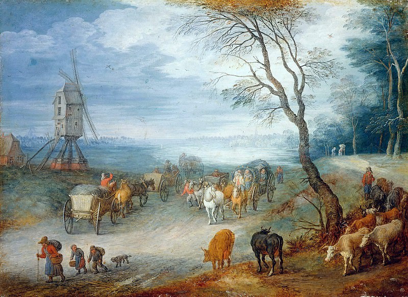 Landscape with windmill. Jan Brueghel The Elder