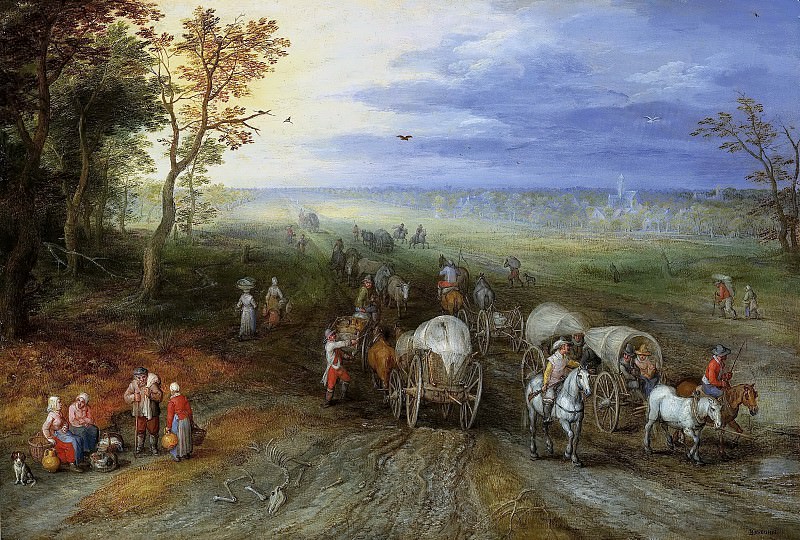 Landscape with Travellers. Jan Brueghel The Elder