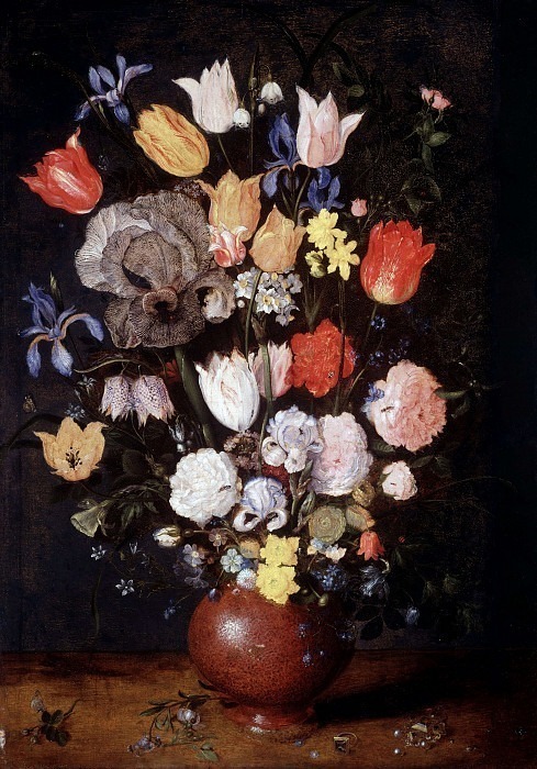 Bouquet of Flowers in an Earthenware Vase. Jan Brueghel The Elder (Attributed)