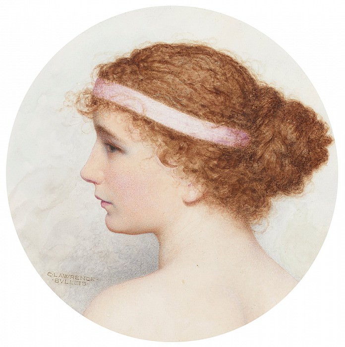 A head study of a girl. George Lawrence Bulleid