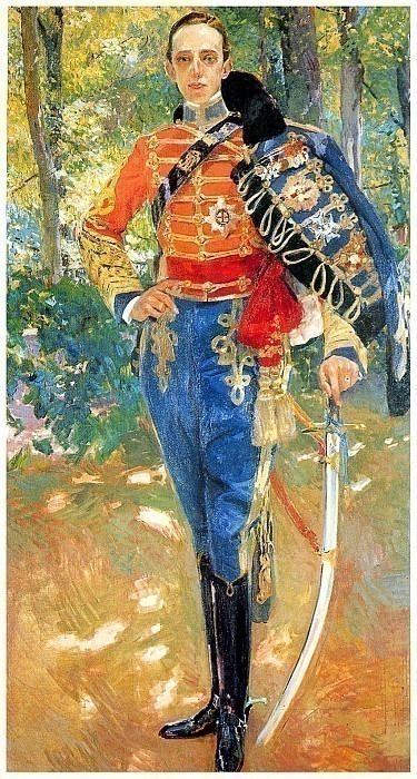Alfonso XIII in hussar uniform, Joaquin Sorolla y Bastida