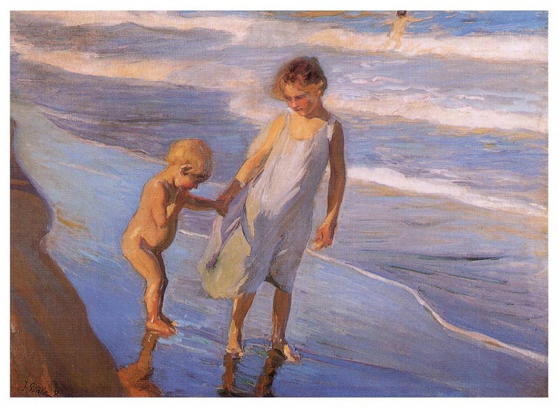 Valencia two children on the beach, Joaquin Sorolla y Bastida