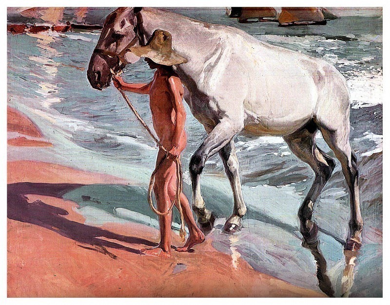Белый конь или купанье коня. Хоакин Соролья-и-Бастида