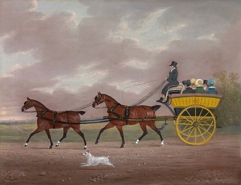 A Gentleman Driving Tandem to a Jaunting Car