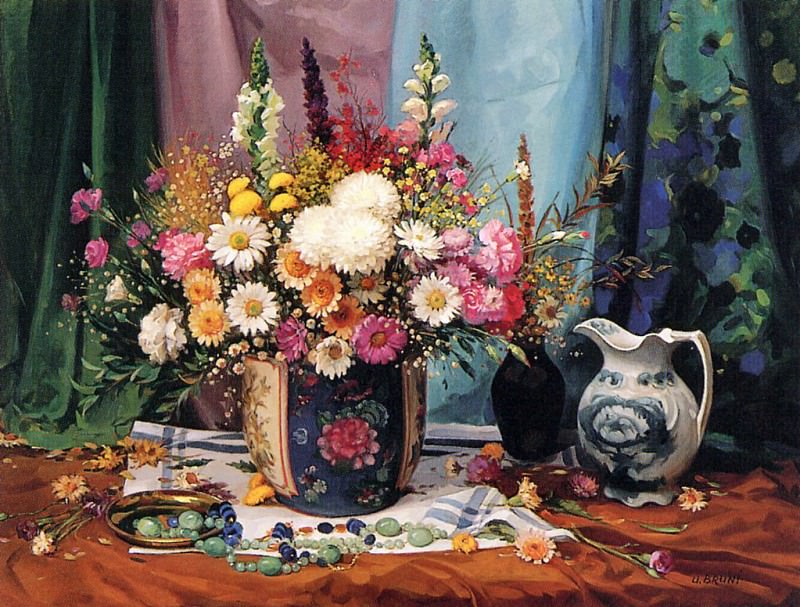 Натюрморт с цветами. Умберто Бруни