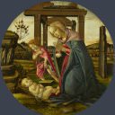 Мадонна и Иоанн Креститель, поклоняющиеся Младенцу Христу , Сандро Боттичелли