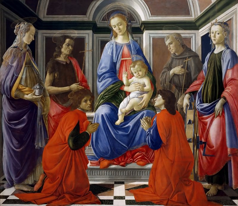 Madonna and Child with Six Saints. Alessandro Botticelli