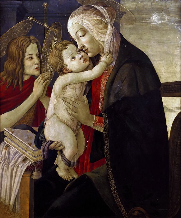 Мадонна с Младенцем и юным Иоанном Крестителем (мастерская). Сандро Боттичелли
