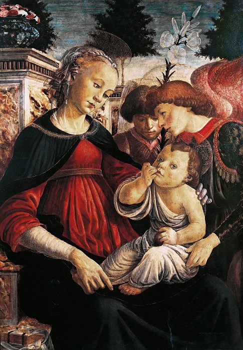 Madonna and Child with two angels. Alessandro Botticelli