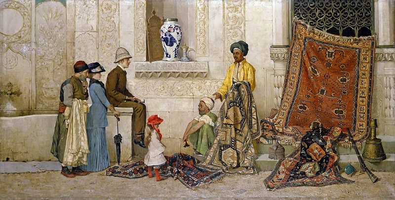 Persian carpet dealers on the street. Osman Hamdi Bey