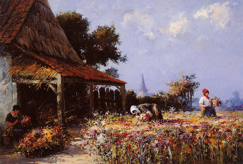 Bataille Willem Field with flowers 25. Виллем Батай