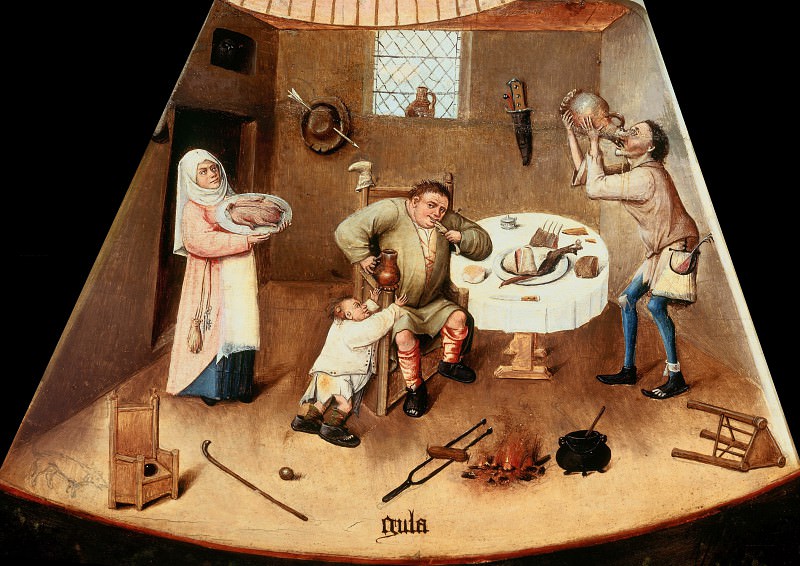 The Seven Deadly Sins and the Four Last Things - Gluttony (workshop or follower). Hieronymus Bosch