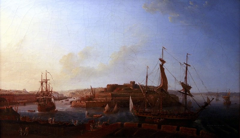 Вид входа в порт Бреста, принявшего королевскую батарею в 1770 году. Луи-Николя ван Бларенберге