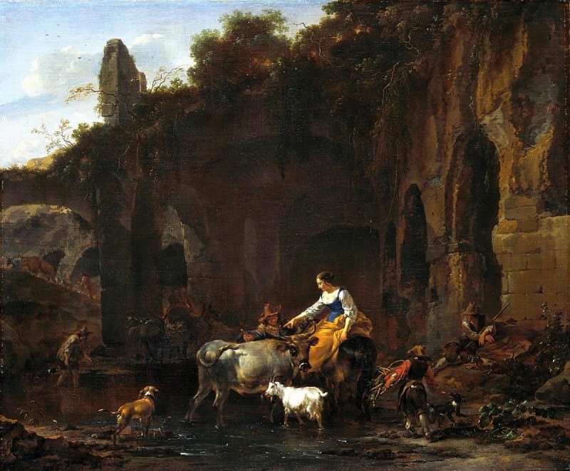 Shepherds beside Roman Ruins, Nicolaes (Claes Pietersz.) Berchem