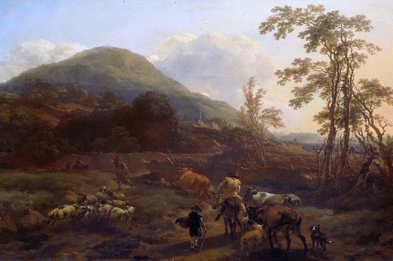 Drovers with the herd. Nicolaes (Claes Pietersz.) Berchem