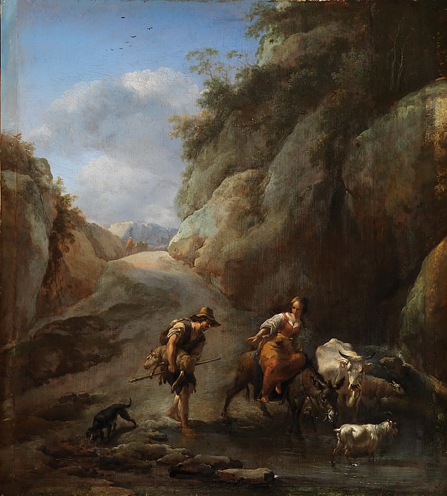 Mountain stream. Nicolaes (Claes Pietersz.) Berchem