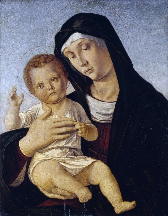 Мадонна с благословляющим младенцем. Джованни Беллини (Мастерская)