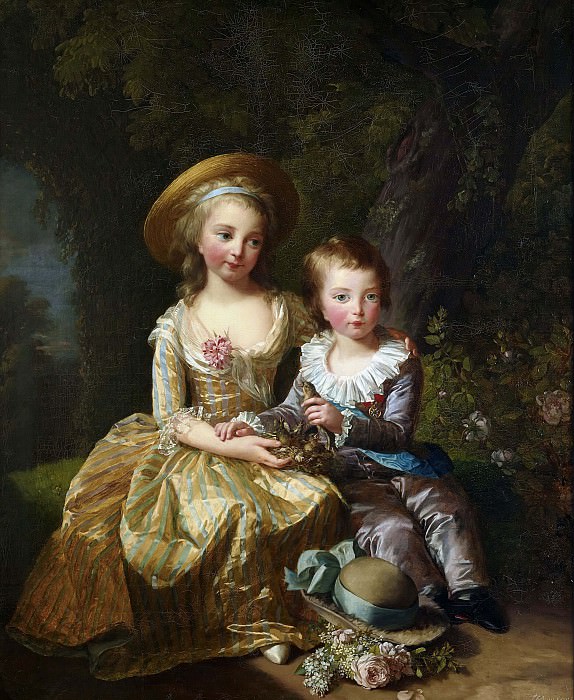 Marie-Therese Charlotte de France et son frere, le dauphin Louis-Joseph Xavier Francois de France. Élisabeth Louise Vigée Le Brun