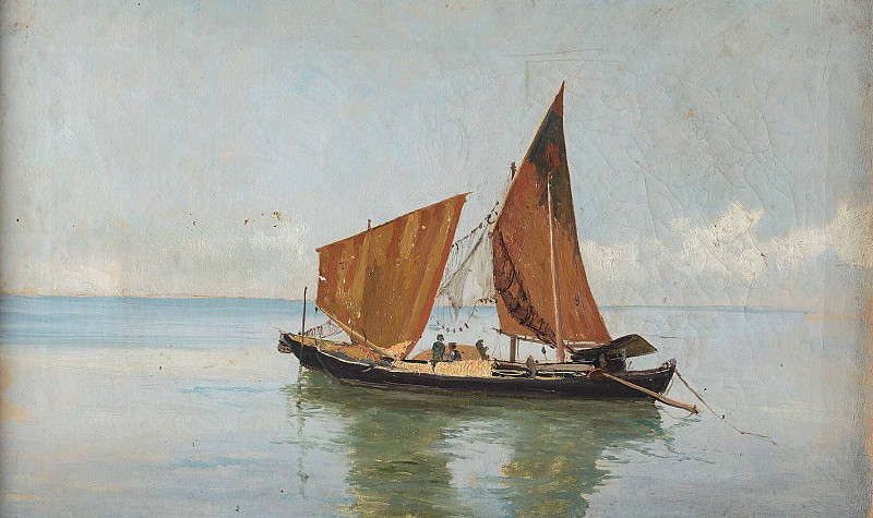 Лагуна с лодкой. Пьетро Баруччи