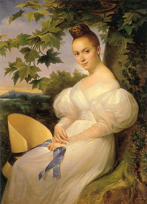 Portrait of a Woman Seated Beneath a Tree. Merry-Joseph Blondel