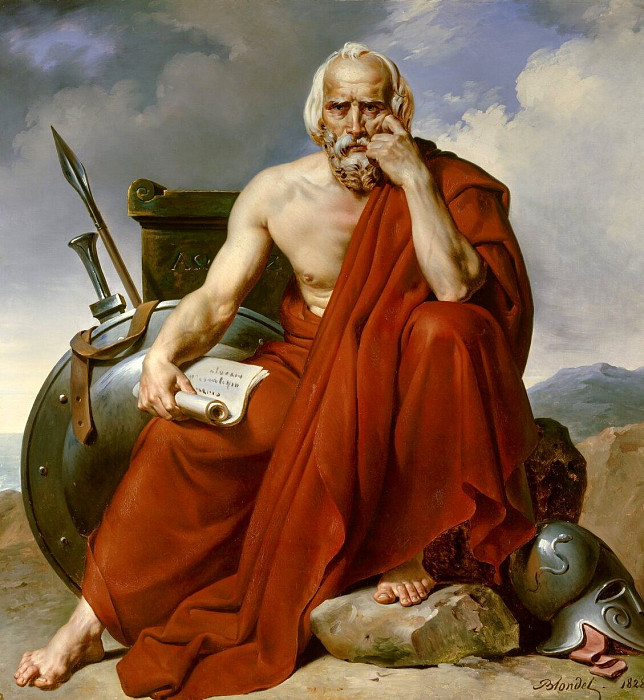 Portrait of Lycurgus, legislator of Sparta. Merry-Joseph Blondel