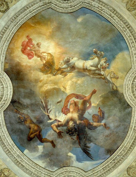 The Fall of Icarus - The Sun. The Fall of Icarus. Centre of the ceiling of the vestibule of the gallery of Apollo. Merry-Joseph Blondel