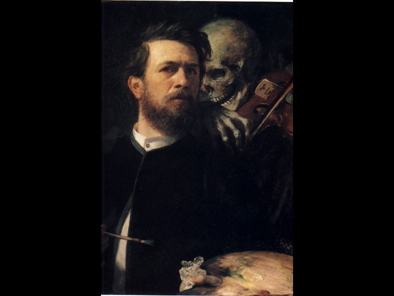 Self portrait with Death. Arnold Böcklin