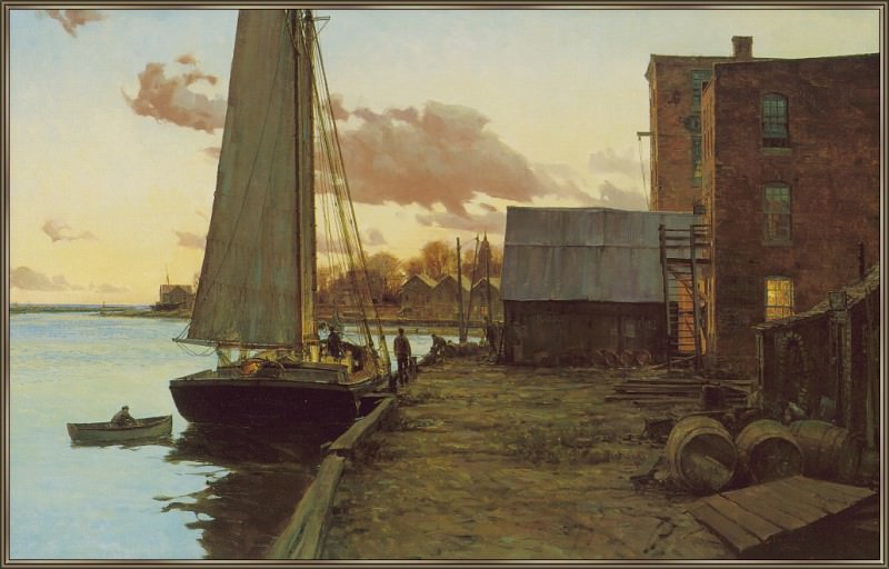 Южный порт в сумерки, 1890. Кристофер Блоссом