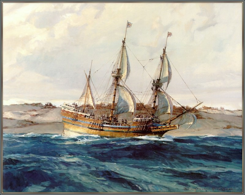 Mayflower Off Cape Cod. Christopher Blossom