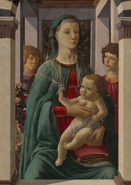 Virgin and Child with Two Angels. Francesco Botticini (Attributed)