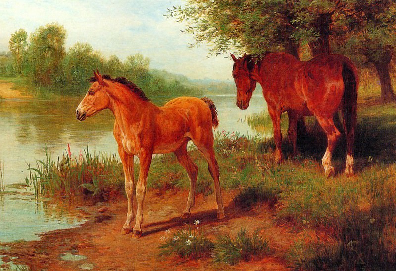 A Mare and Her Foal. Basil Bradley