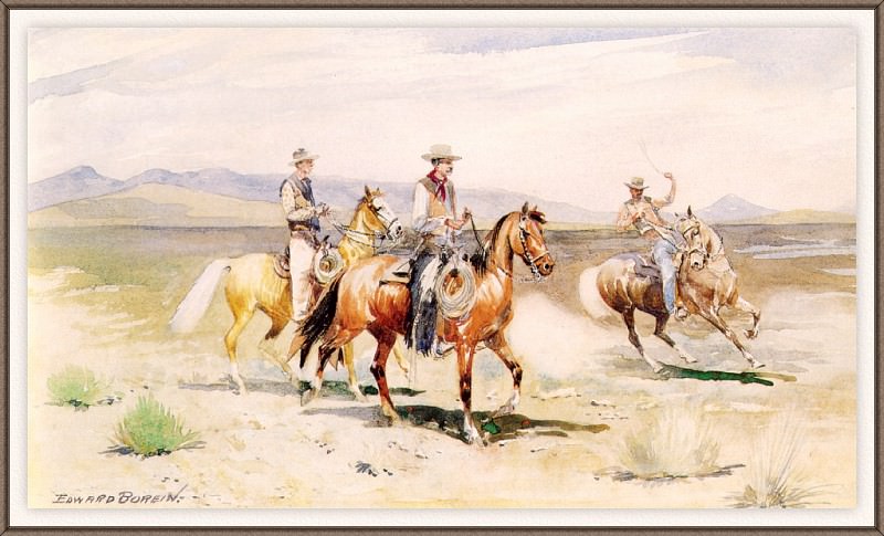 Three Wyoming Cowboys — Edward Borein