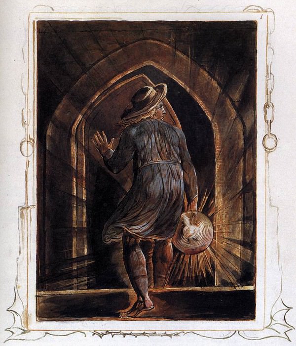 Los Entering The Grave. William Blake