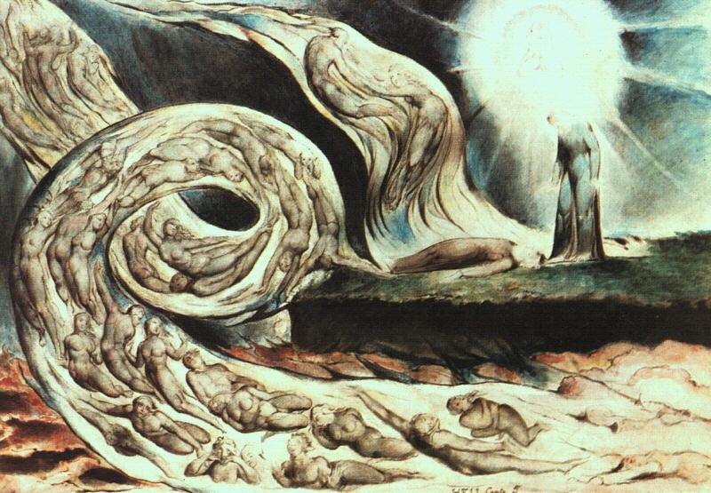 WHIRLWIND OF LOVERS (ILLUSTRATION TO DANTES INFERNO). William Blake