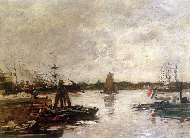 The Spanish quay in Rotterdam. Eugene-Louis Boudin